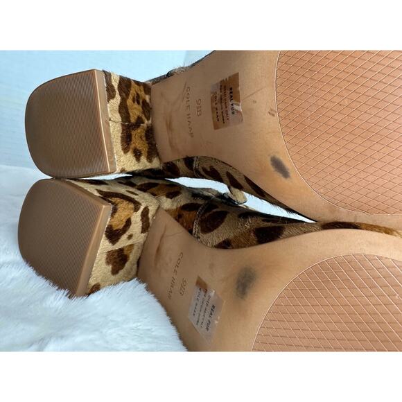 Cole Haan Womens Elyse Animal Print Block Heel Ankle Booties Size 9 1/2B - Picture 10 of 10